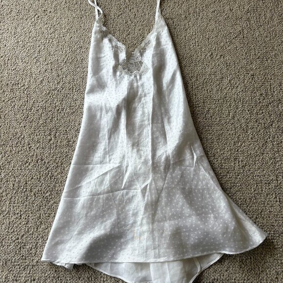 Josie by Natori Y2K Slip Dress | Size M | Heart Print + Lace Details - Picture 1 of 8